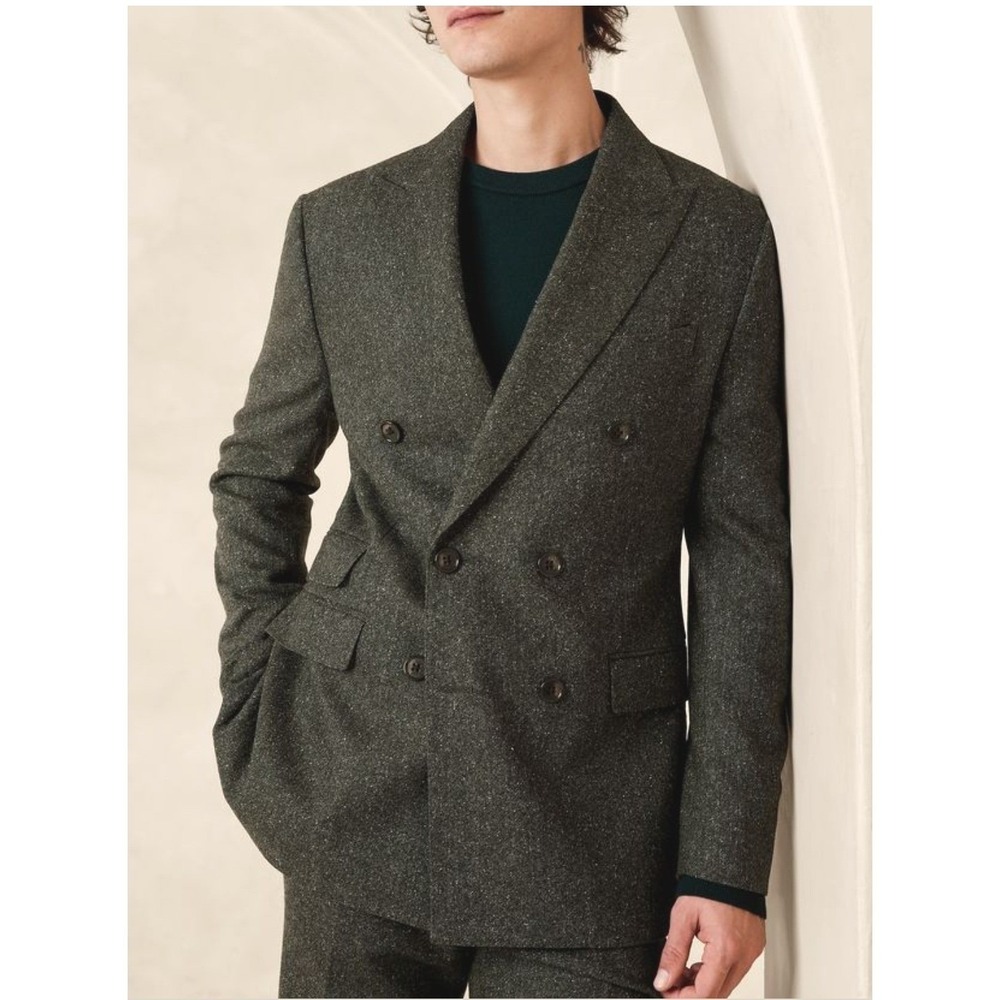 NEW Banana Republic Marzotto Havana Wool Silk Blazer 40 S Tailored Slim Fit